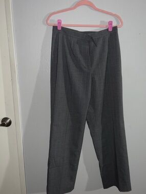 Kasper Gray Pinstripe Straight-Leg Dress Trousers